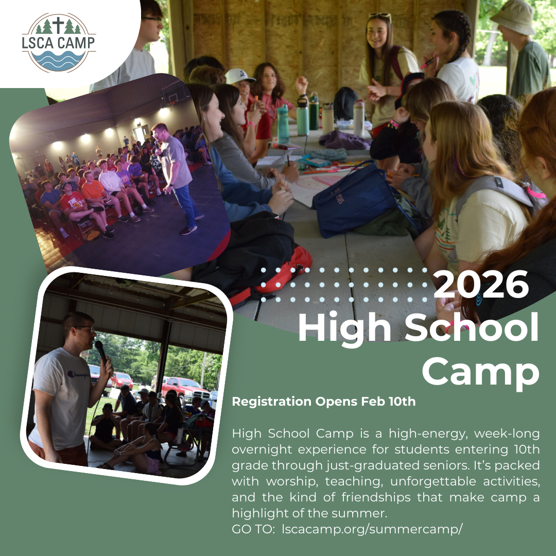 2026 High School Camp registration open, featuring games, music, and fun activities.
