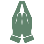 Green praying hands emoji symbolizing prayer or gratitude.